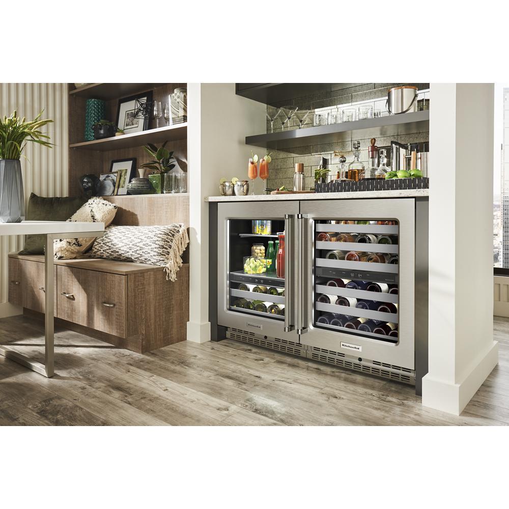 24" Beverage Center with Glass Door and Metal-Front Racks