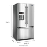 36- Inch Wide French Door Refrigerator with PowerCold® Feature - 25 Cu. Ft.