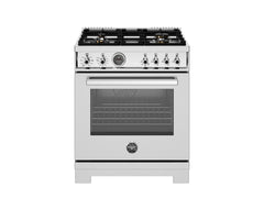 30 inch Dual Fuel Range, 4 Brass Burners, Electric Self-Clean Oven Stainless Steel