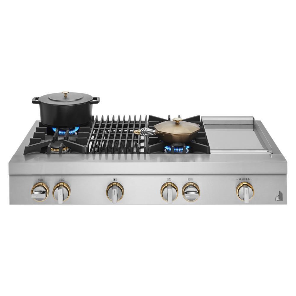 RISE™ 48" Gas Professional-Style Rangetop with Chrome-Infused Griddle and Grill