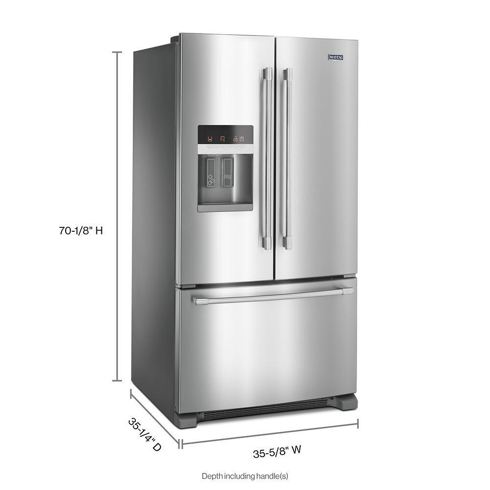 36- Inch Wide French Door Refrigerator with PowerCold® Feature - 25 Cu. Ft.