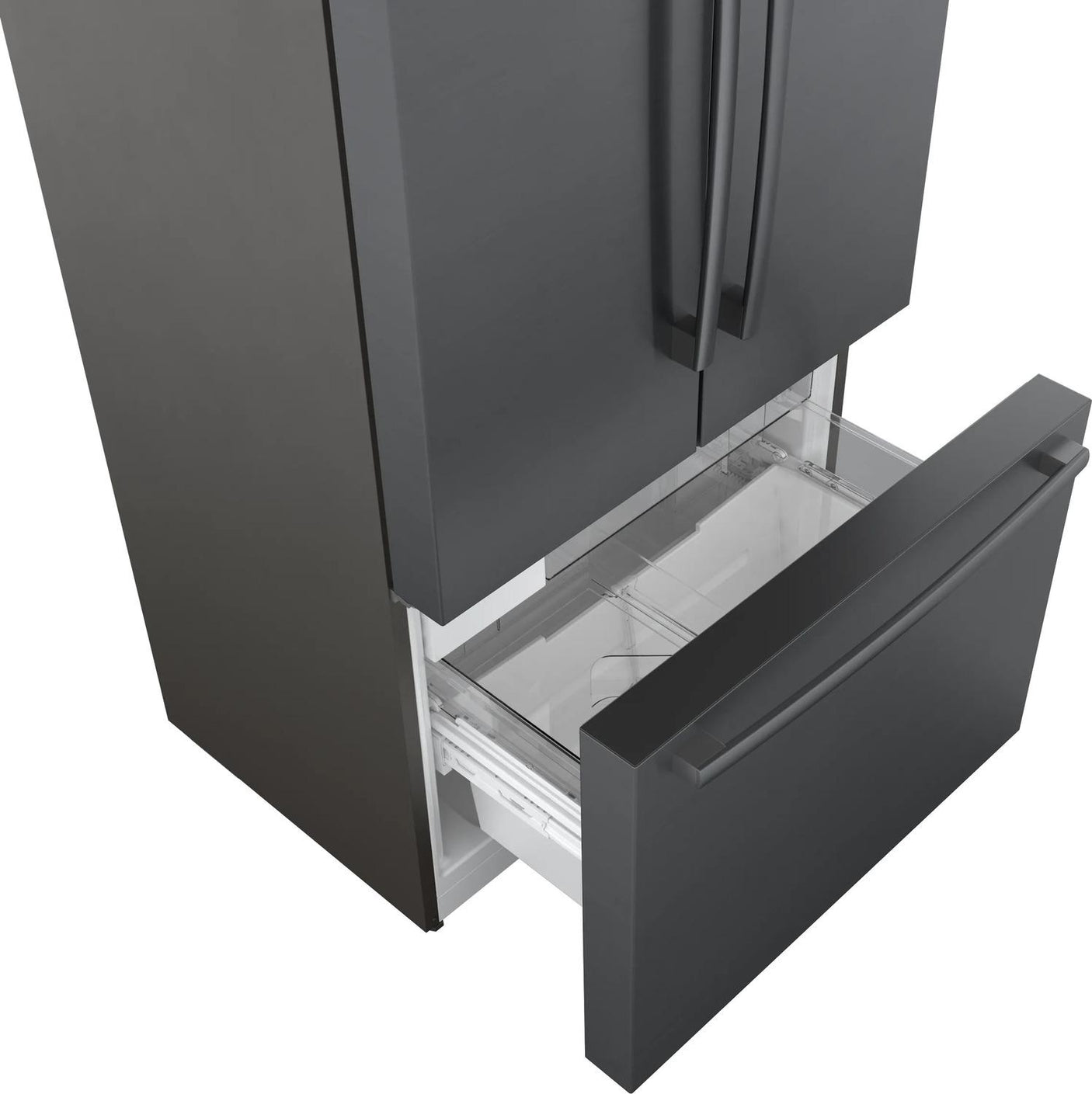 800 Series French Door Bottom Mount Refrigerator 36" Black Stainless Steel