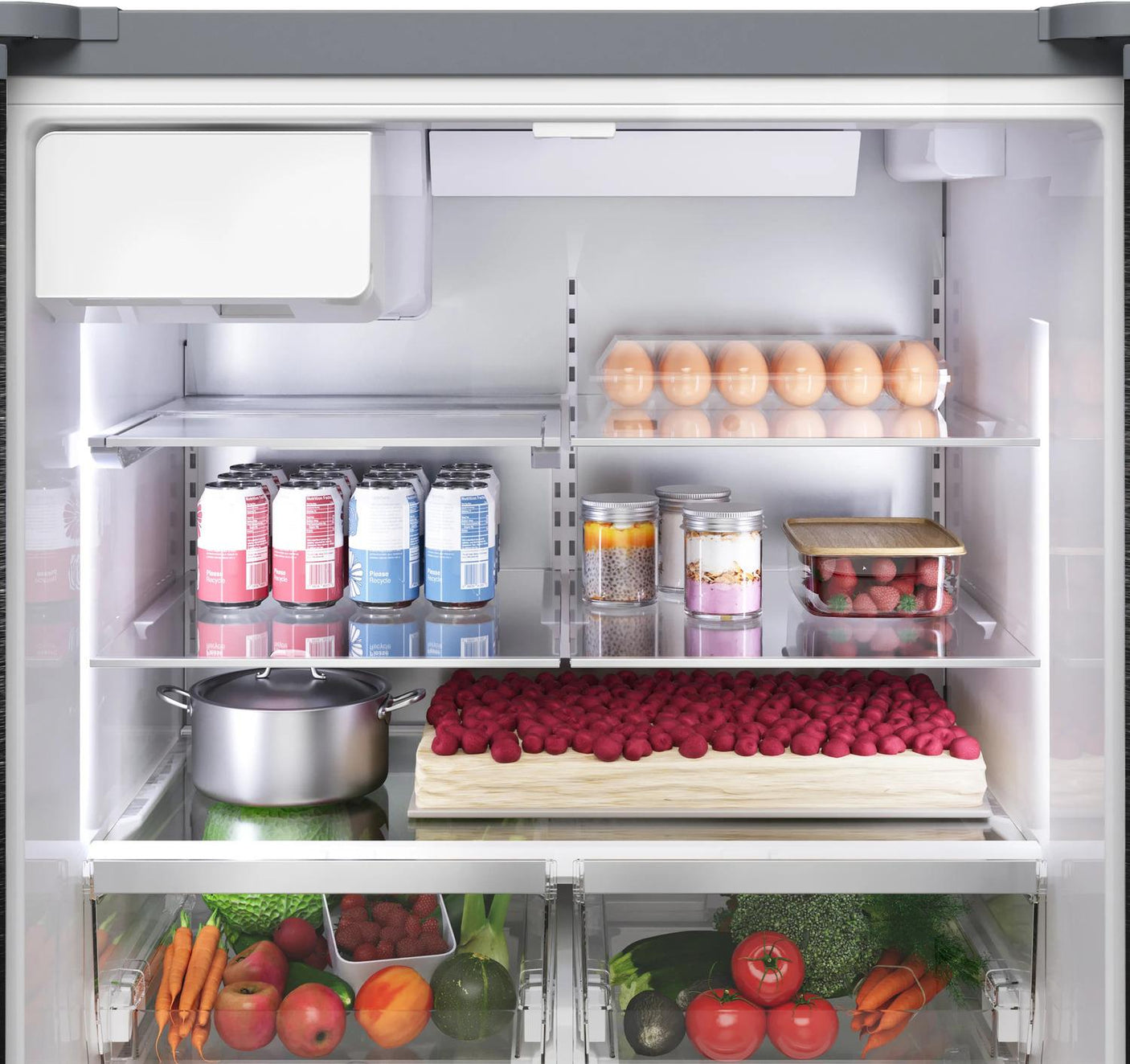 500 Series French Door Bottom Mount Refrigerator 36" Stainless steel (with anti-fingerprint)