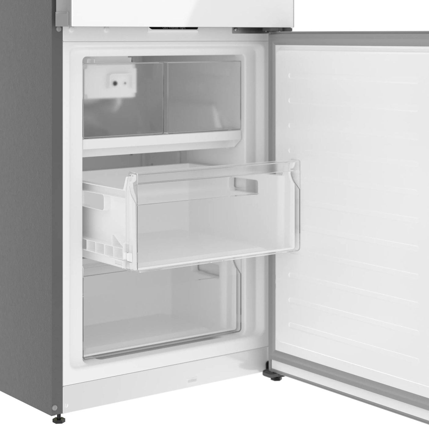 800 Series Free-standing fridge-freezer with freezer at bottom, glass door 24" White, Total No Frost