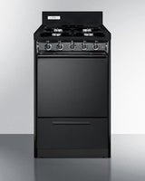 20" Wide Gas Range, Open Burners