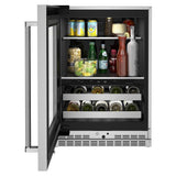 24" Beverage Center with Glass Door and Metal-Front Racks