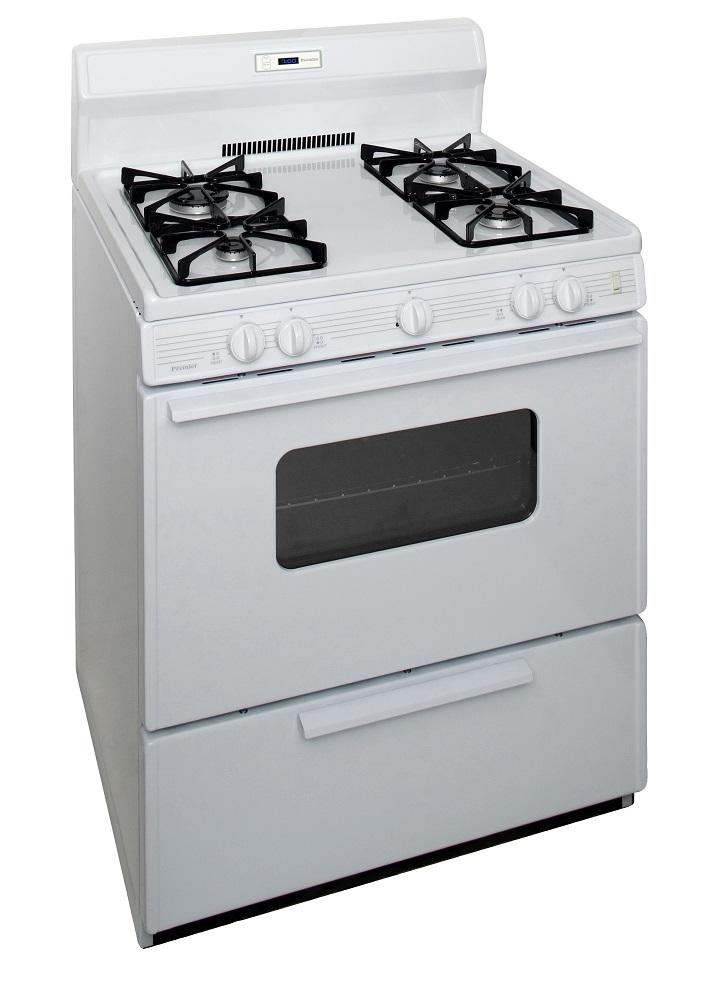 30 in. Freestanding Sealed Burner Spark Ignition Gas Range in White