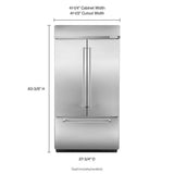 24.2 Cu. Ft. 42" Width Built-In Stainless French Door Refrigerator with Platinum Interior Design