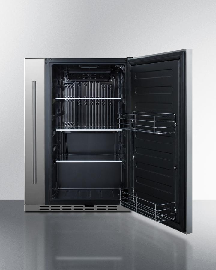 Shallow Depth 24" Wide Built-in All-refrigerator With Slide-out Storage Compartment