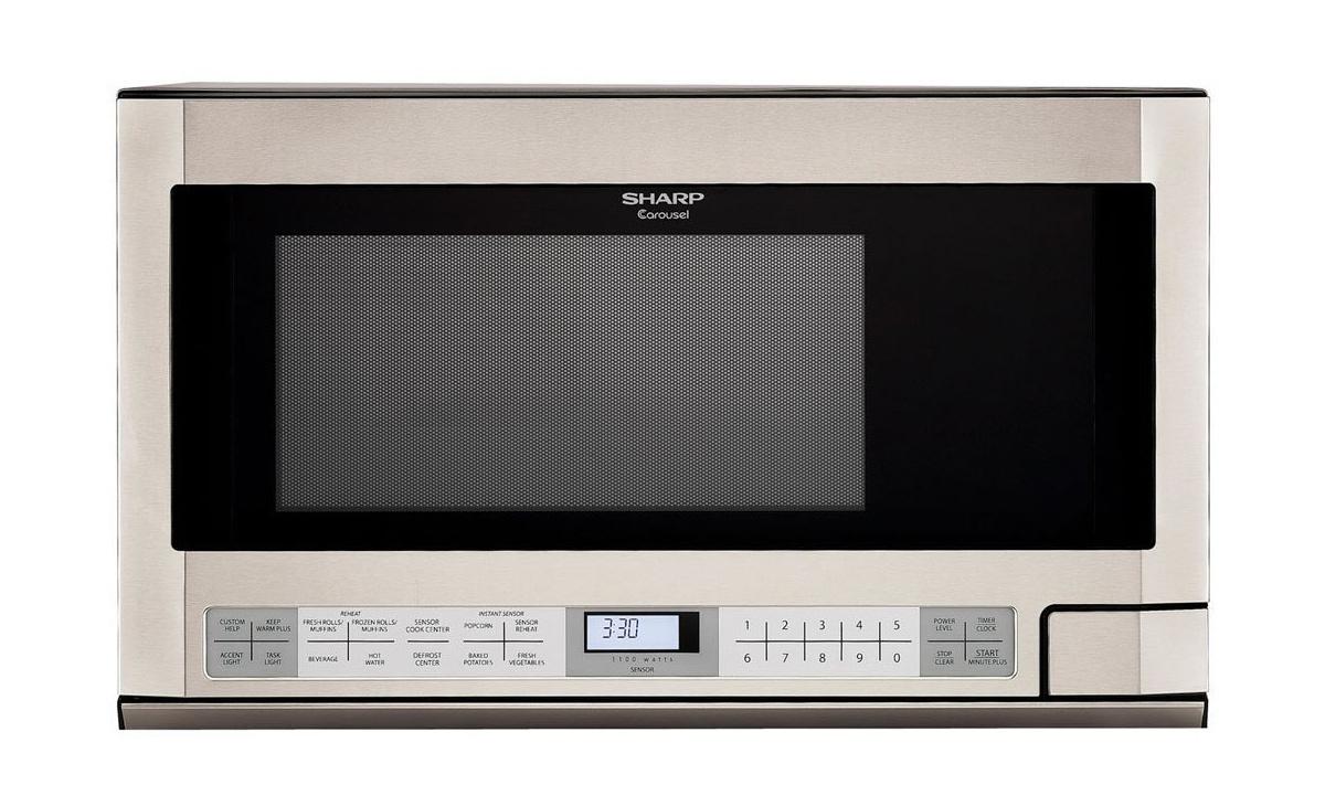 1.5 cu. ft. 1100W Stainless Steel Sharp Over-the-Counter Carousel Microwave Oven