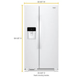 33-inch Wide Side-by-Side Refrigerator - 21 cu. ft.