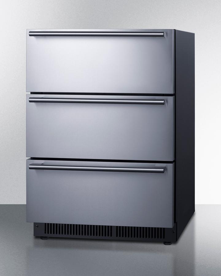 24" Wide Built-in 3-drawer All-refrigerator