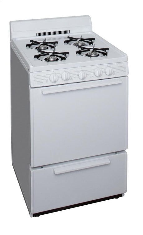 24 in. Freestanding Battery-Generated Spark Ignition Gas Range in White