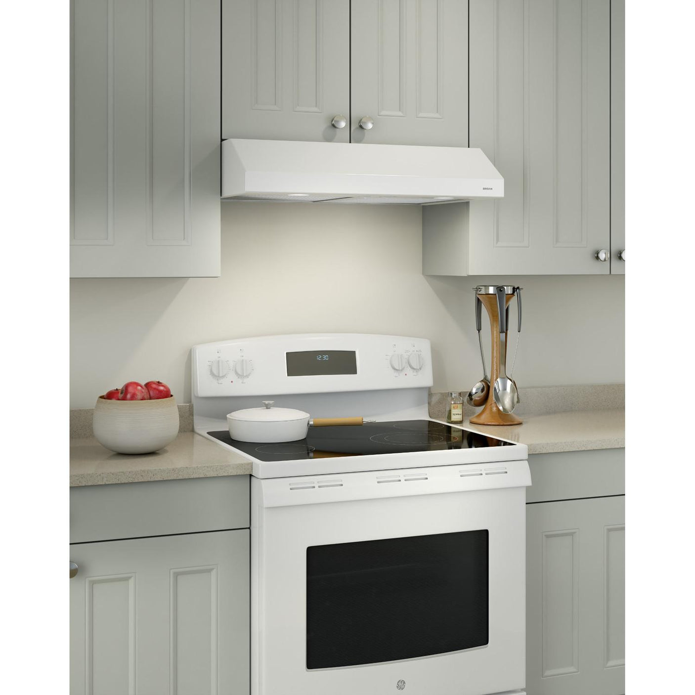 Glacier 24-Inch 300 Max Blower CFM 5 Sones White Range Hood