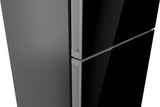 800 Series Free-standing fridge-freezer with freezer at bottom, glass door 24" Black, Total No Frost