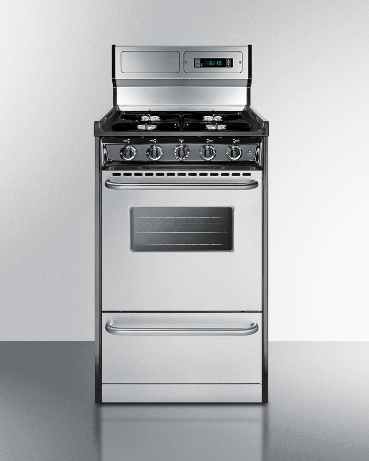 20" Wide Gas Range, Open Burners