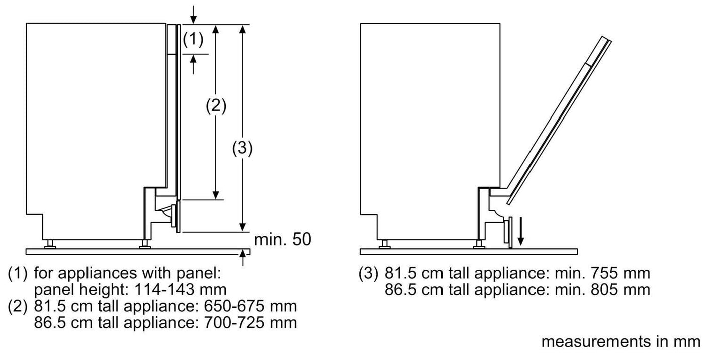 18" Dishwasher Accessory Hinge for 4" Toekick Height Installation