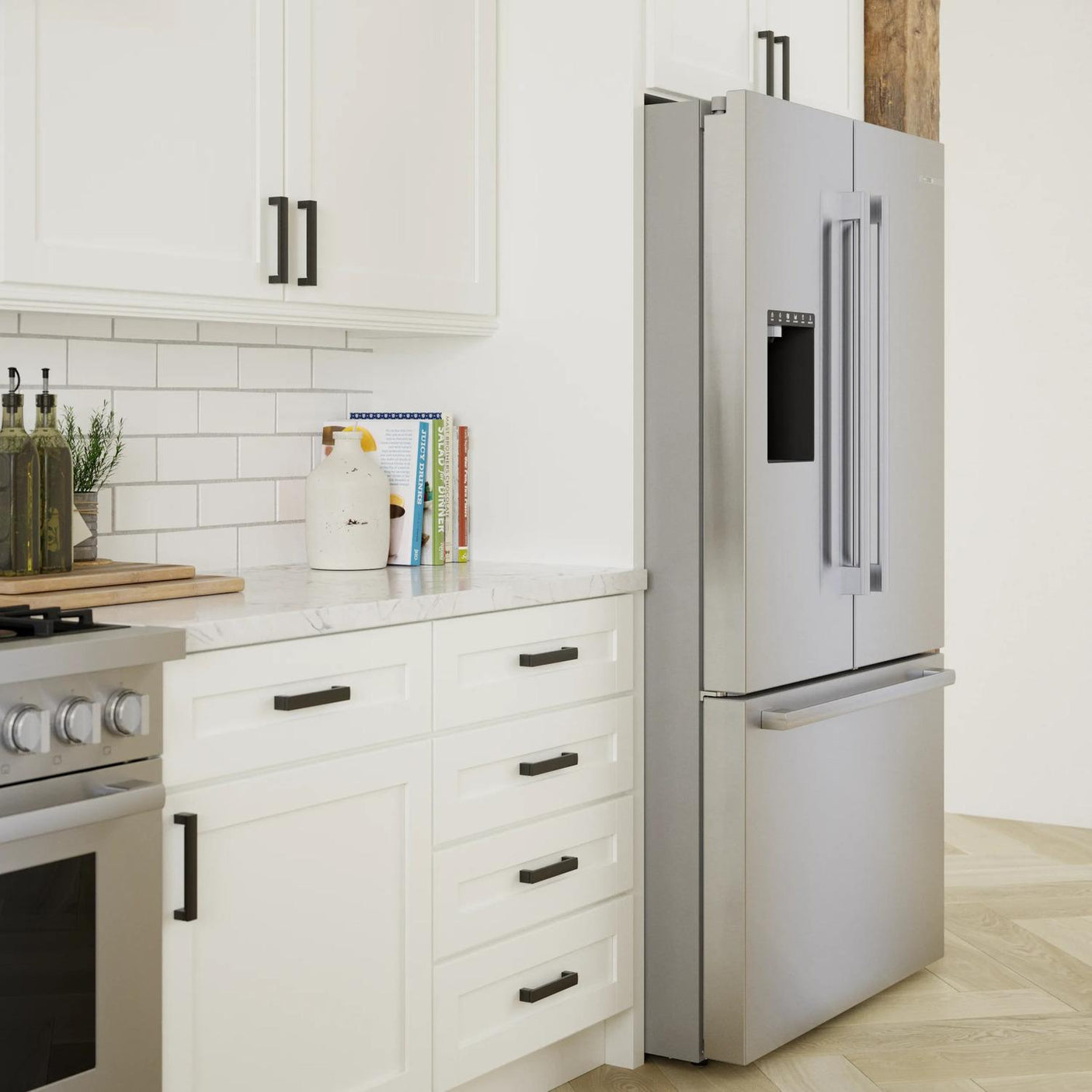 500 Series French Door Bottom Mount Refrigerator 36" Stainless steel (with anti-fingerprint)