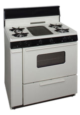 36 in. Freestanding Battery-Generated Spark Ignition Gas Range in Biscuit