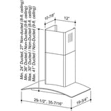 **DISCONTINUED** Broan® 30-Inch Arched Glass Wall Mount Chimney Range Hood w/ Light, Stainless Steel