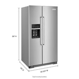 24.8 cu ft. Side-by-Side Refrigerator with Exterior Ice and Water and PrintShield™ finish