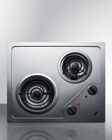 21" Wide 115v 2-burner Coil Cooktop