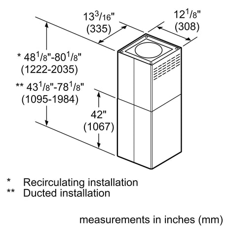 Chimney Extension for Island Hood