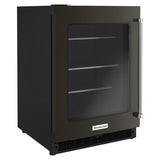 24" Undercounter Refrigerator with Glass Door and Shelves with Metallic Accentsand with PrintShield™ Finish