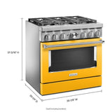 KitchenAid® 36'' Smart Commercial-Style Dual Fuel Range with 6 Burners