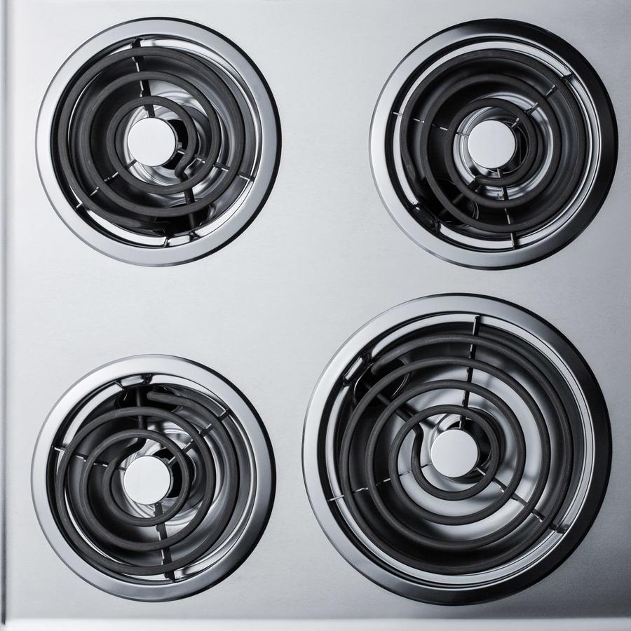 24" Wide 230v 4-burner Coil Cooktop