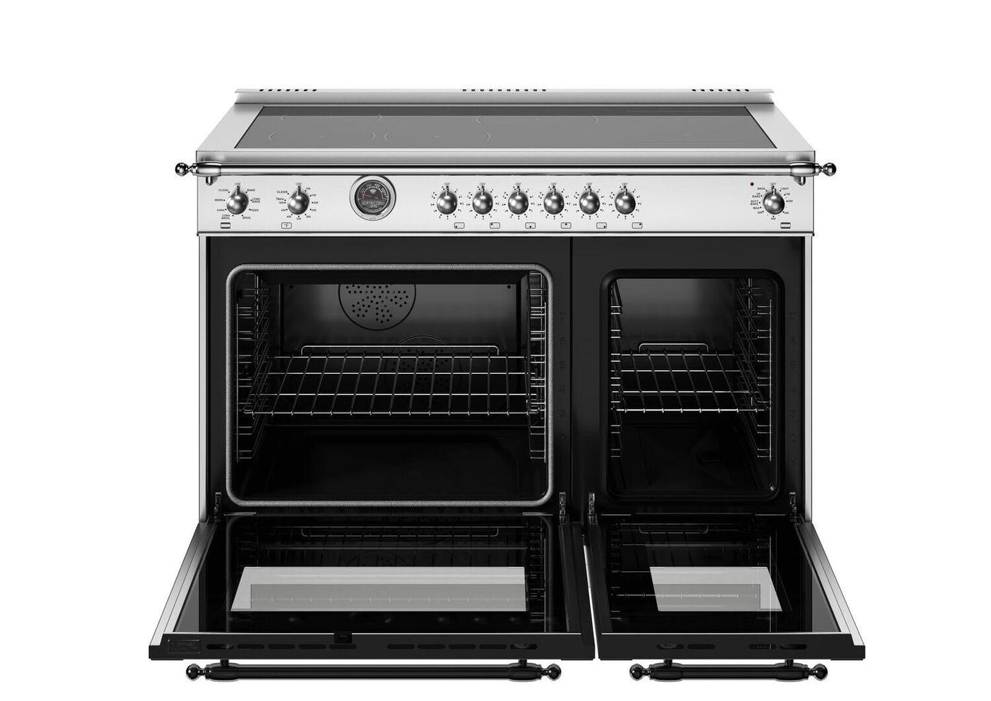 48 inch Induction Range, 6 Heating Zones and Cast Iron Griddle, Electric Self-Clean Oven Stainless Steel