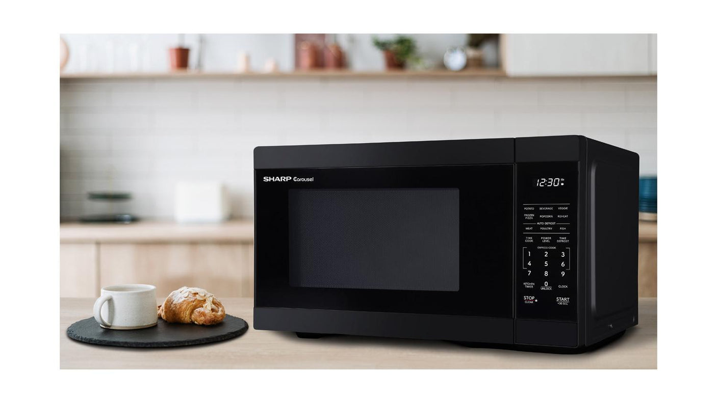 Sharp 1.1 cu. ft. 1000W Black Countertop Microwave Oven