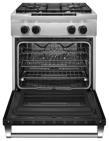 30'' 4-Burner Dual Fuel Freestanding Range, Commercial-Style Imperial Black