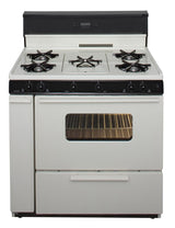 36 in. Freestanding Gas Range with 5th Burner and Griddle Package in Biscuit