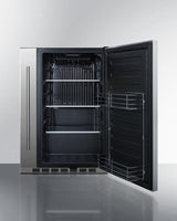 Shallow Depth 24" Wide Outdoor Built-in All-refrigerator With Slide-out Storage Compartment