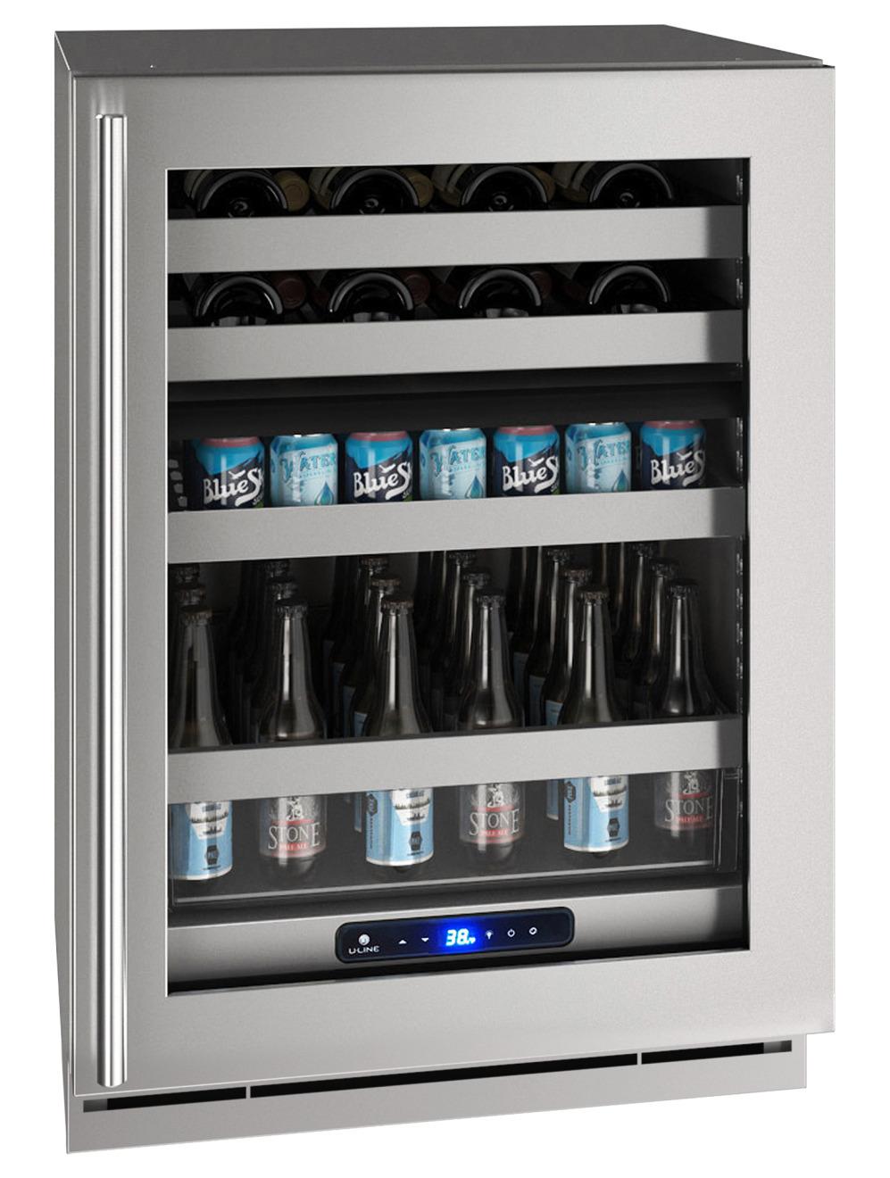 Hbd524 24" Dual-zone Beverage Center With Stainless Frame Finish and Field Reversible Door Swing (115 V/60 Hz)