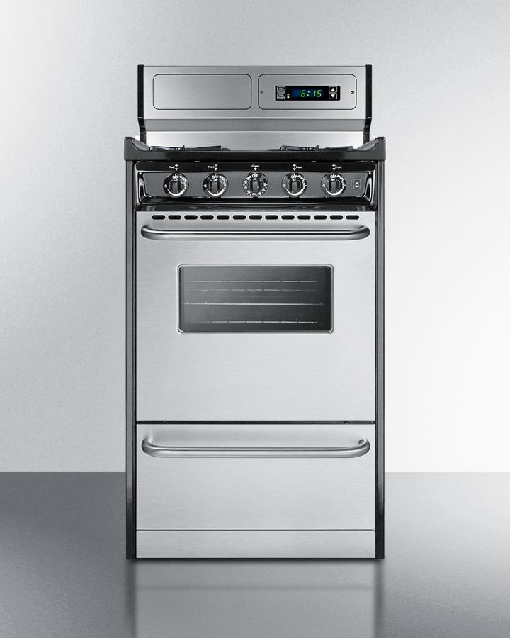 20" Wide Gas Range, Open Burners