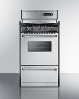 20" Wide Gas Range, Open Burners