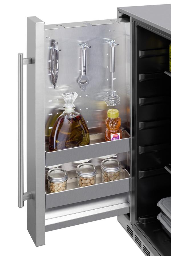 Shallow Depth 24" Wide Built-in All-refrigerator With Slide-out Storage Compartment