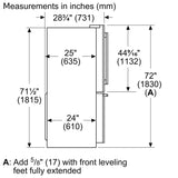 800 Series French Door Bottom Mount Refrigerator 36" Stainless steel (with anti-fingerprint)