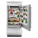 20.9 Cu. Ft. 36" Width Built-In Stainless Bottom Mount Refrigerator with Platinum Interior Design