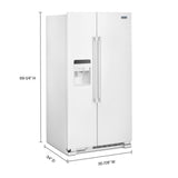 36-Inch Wide Side-by-Side Refrigerator with Exterior Ice and Water Dispenser - 25 Cu. Ft.