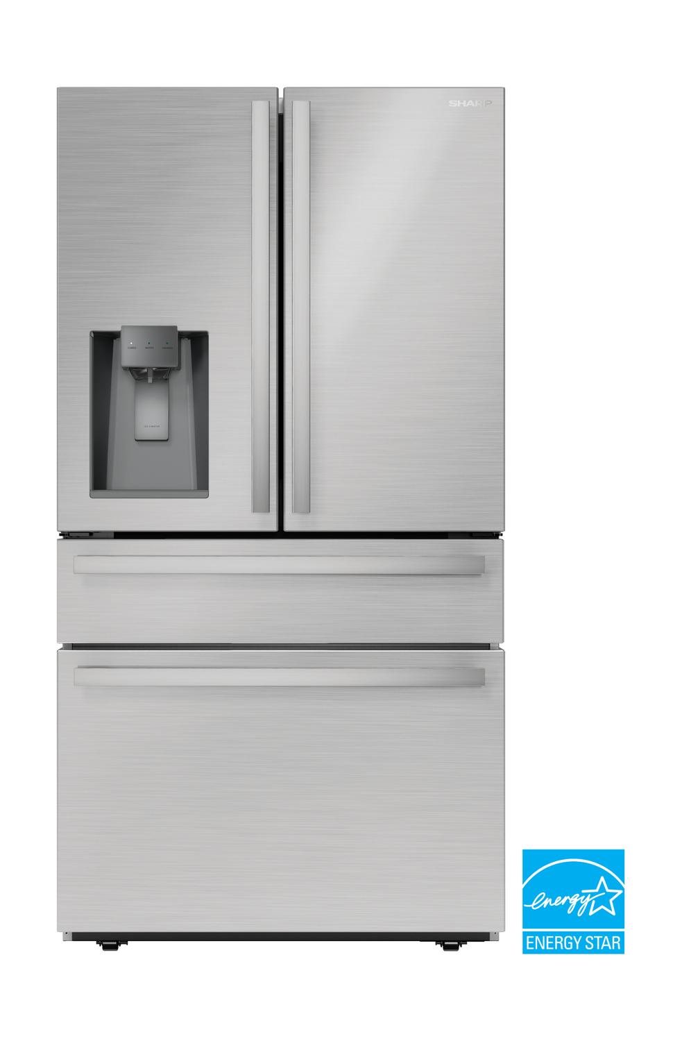 Sharp French 4-Door Counter-Depth Refrigerator with Water Dispenser