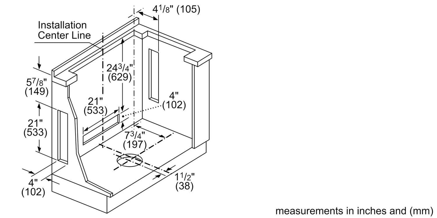 800 Series Downdraft Ventilation 37" Stainless Steel