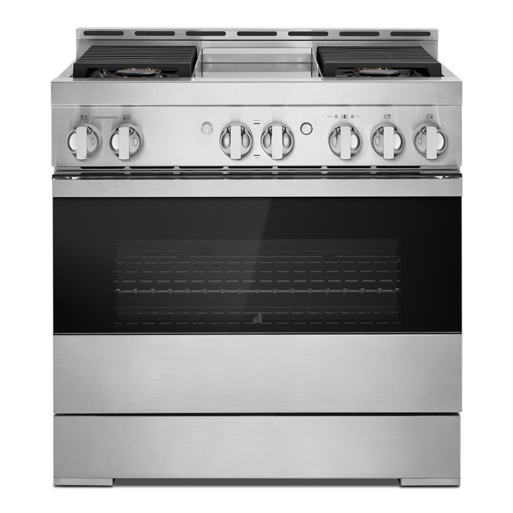 36" NOIR™ Gas Professional-Style Range with Chrome-Infused Griddle