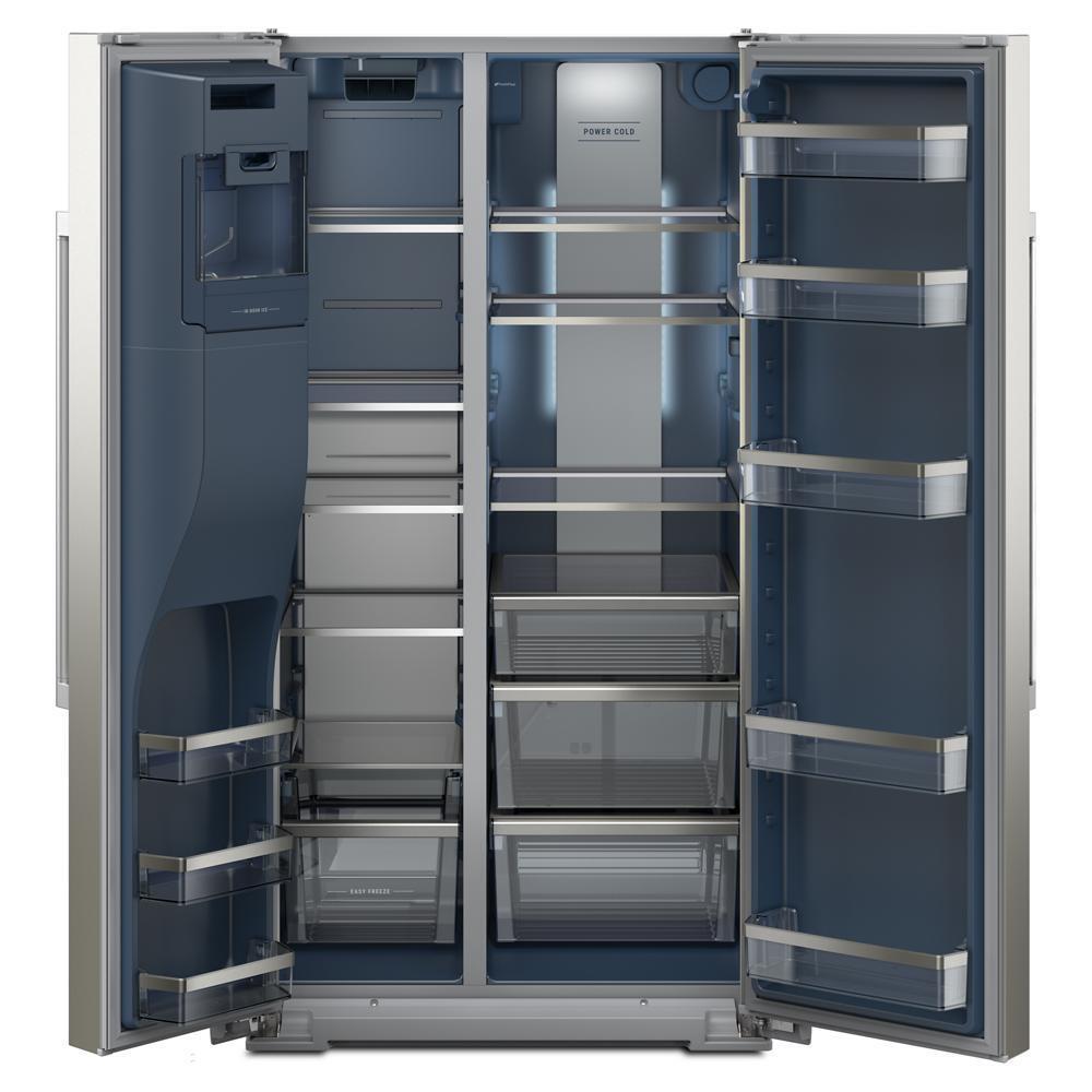 36-inch Wide Counter-Depth Side-by-Side Refrigerator with Arctic Blue Interior - 20.8 Cu. Ft.