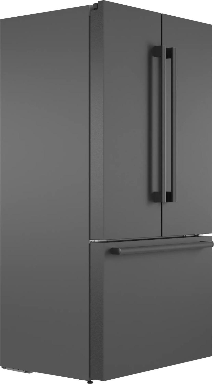 800 Series French Door Bottom Mount Refrigerator 36" Black Stainless Steel