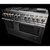 RISE™ 48" Dual-Fuel Professional-Style Range with Chrome-Infused Griddle and Steam Assist