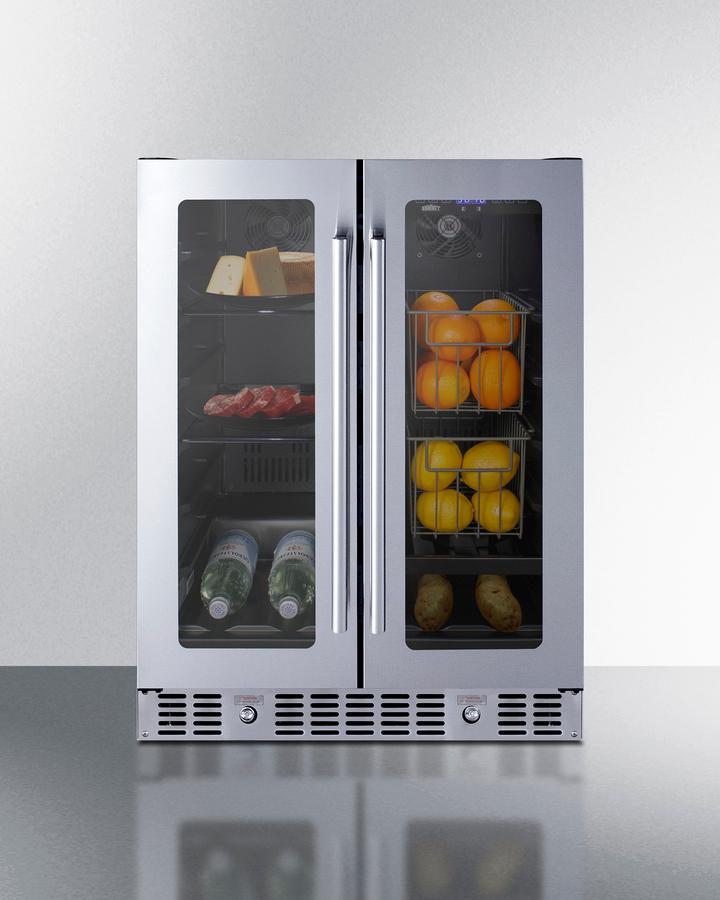 24" Built-in Dual-zone Produce Refrigerator, ADA Compliant