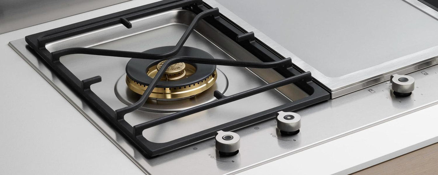 36 Segmented cooktop 3-burner and griddle Stainless Steel